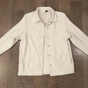 White Lululemon Fleece Classic-Fit Overshirt Jacket Size Small (Bone)